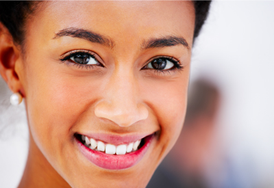 Closeup of woman smiling